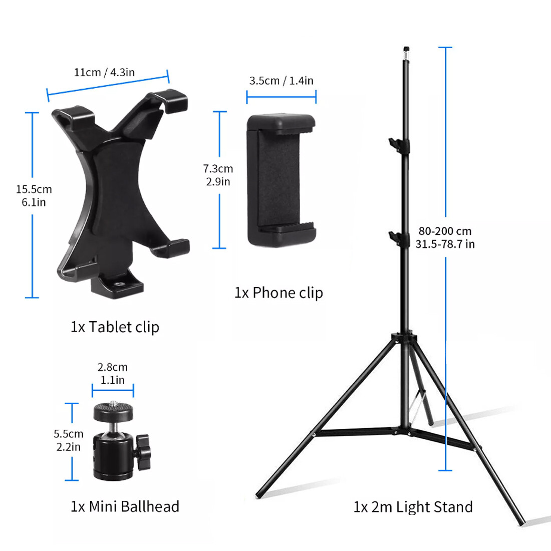 NEW 79 2m Tablet Floor Stand Tripod Stable Phone Holder Mount 4-10.6 Smartphone — image 8