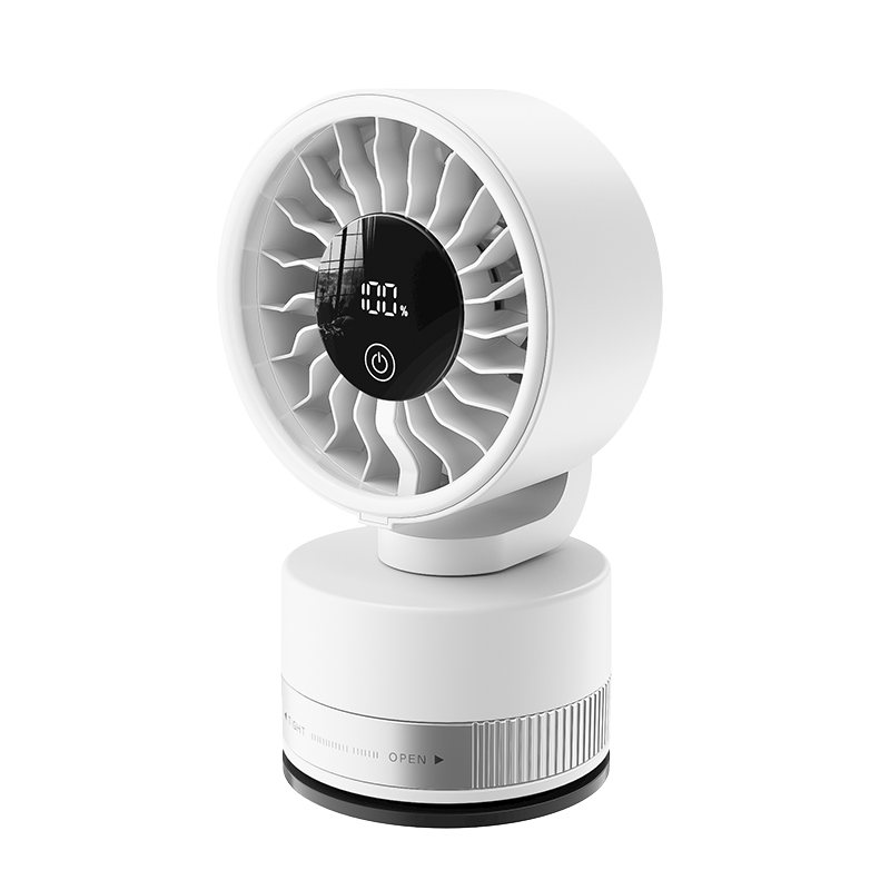 4000 MAh High Capacity Suction Cup Fan With Ultra Strong Suction, Can Be Used As A Bathroom Fan Or Car Fan,Features Five Adjustable Speed Settings And An LED Digital Display