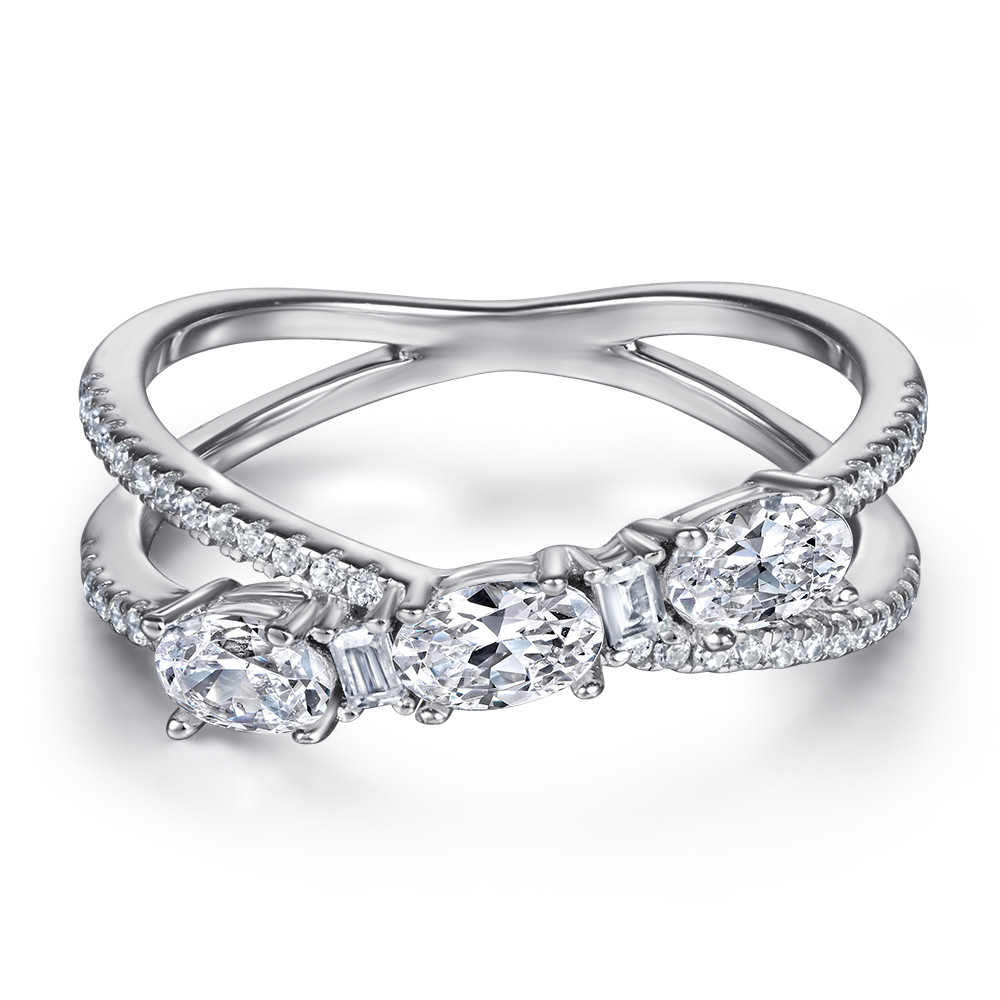 Rings 925 Silver Rotary Cross Denier Zircon Ring Women''s Wedding Engagement Ring — foto 4