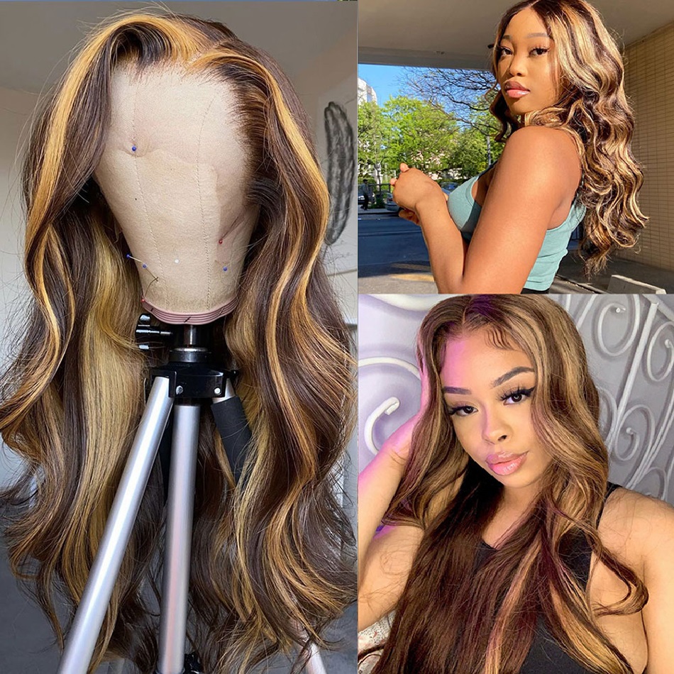 Human Hair Ombre Highlight Lace Front Wig – Natural Look Glueless Lace Wig for Women - Image 2