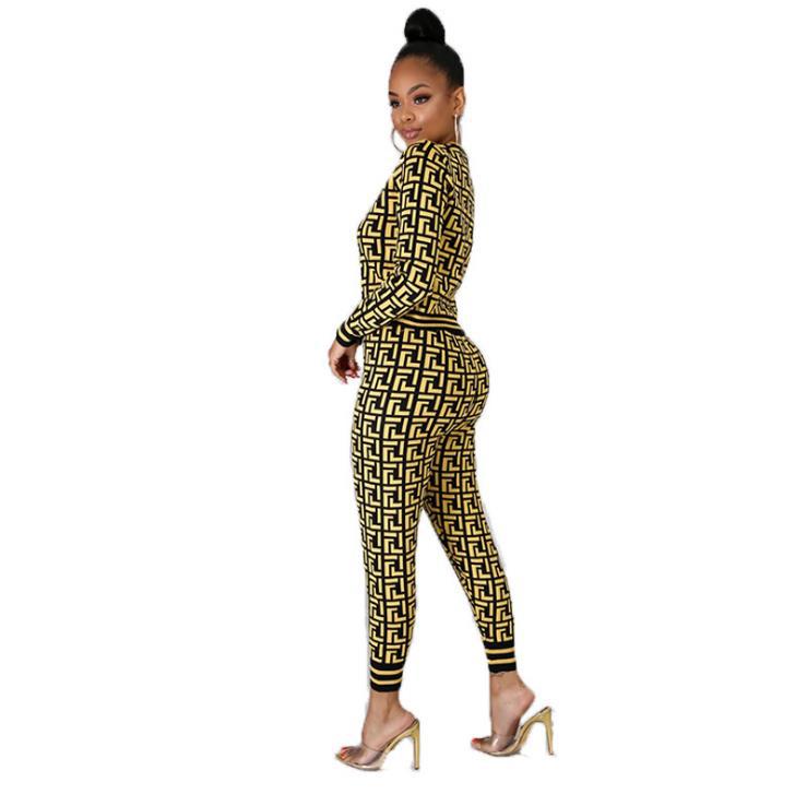 New Letter Women's Casual Fashion Women's Long-sleeved Two-piece Suit