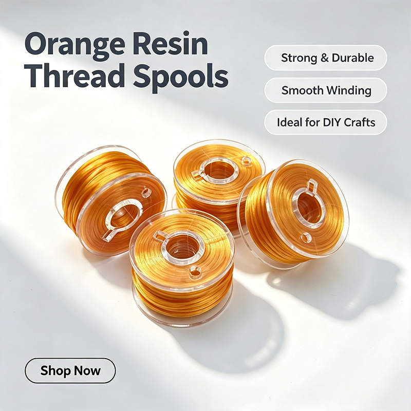 Elastic Beading Thread Spools For DIY Bracelet Jewelry Making Craft Supplies in Orange