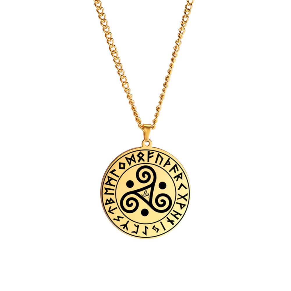 Fashion Stainless Steel Mountain Forest Cottage Tourist Attractions Five-pointed Star Tag Necklace