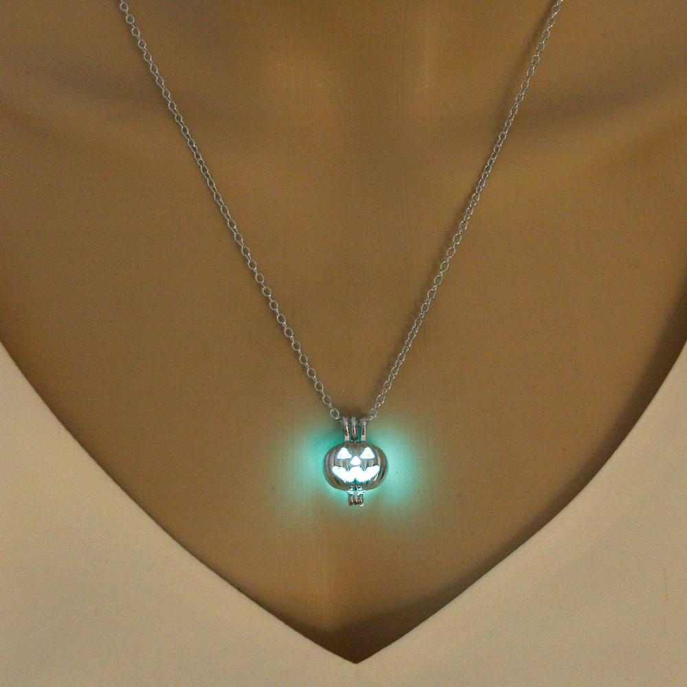 Colorful glow-in-the-dark Pumpkin necklace for Halloween