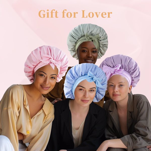 Silk Bonnet For Sleeping Women, Satin Hair Bonnet For Sleeping For Wavy Curly Natural Hair Women Men ,Prohibited From Being Sold On The Amazon Platform