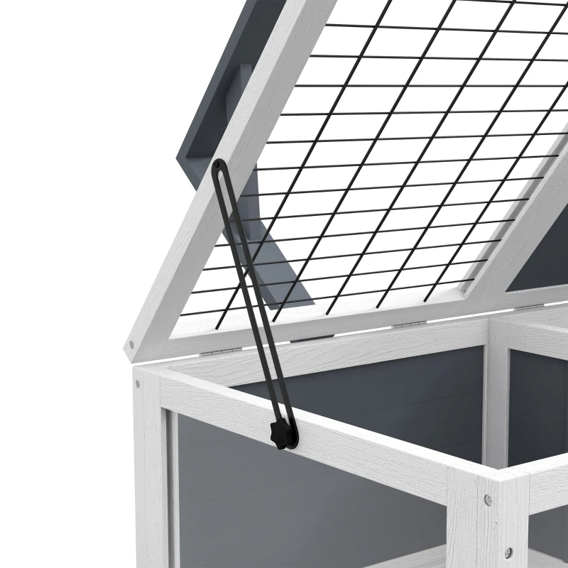 Tortoise Habitat, Wooden Tortoise House W Lamp Holder, Gray