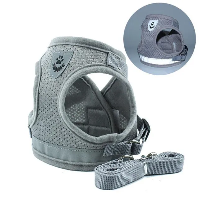 Reflective And Breathable Pet Harness Gray - Shop at LoveMi
