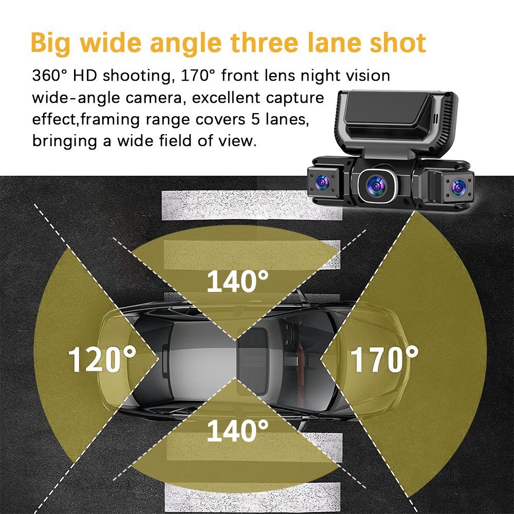 5G WiFi Dash Cam 4 Channel 360 Front Rear Inside DashCam, FHD 1080P Car Camera — image 2
