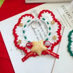 Wool Pet Collar Hand Woven Collar Christmas Pet Accessories - White - View 1