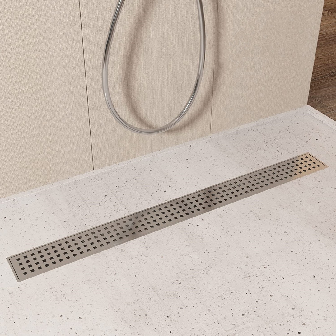 60CM Gully Waste Trap Wet Room Linear Shower Floor Drain Stainless Steel Channel