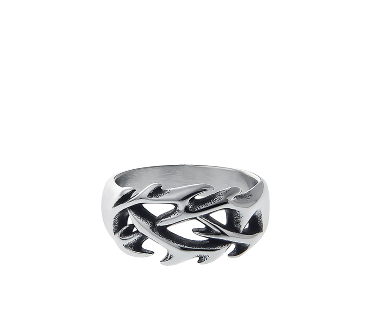 Title 1, Vine Geweven Vintage Titanium Stalen Ring. Duur...