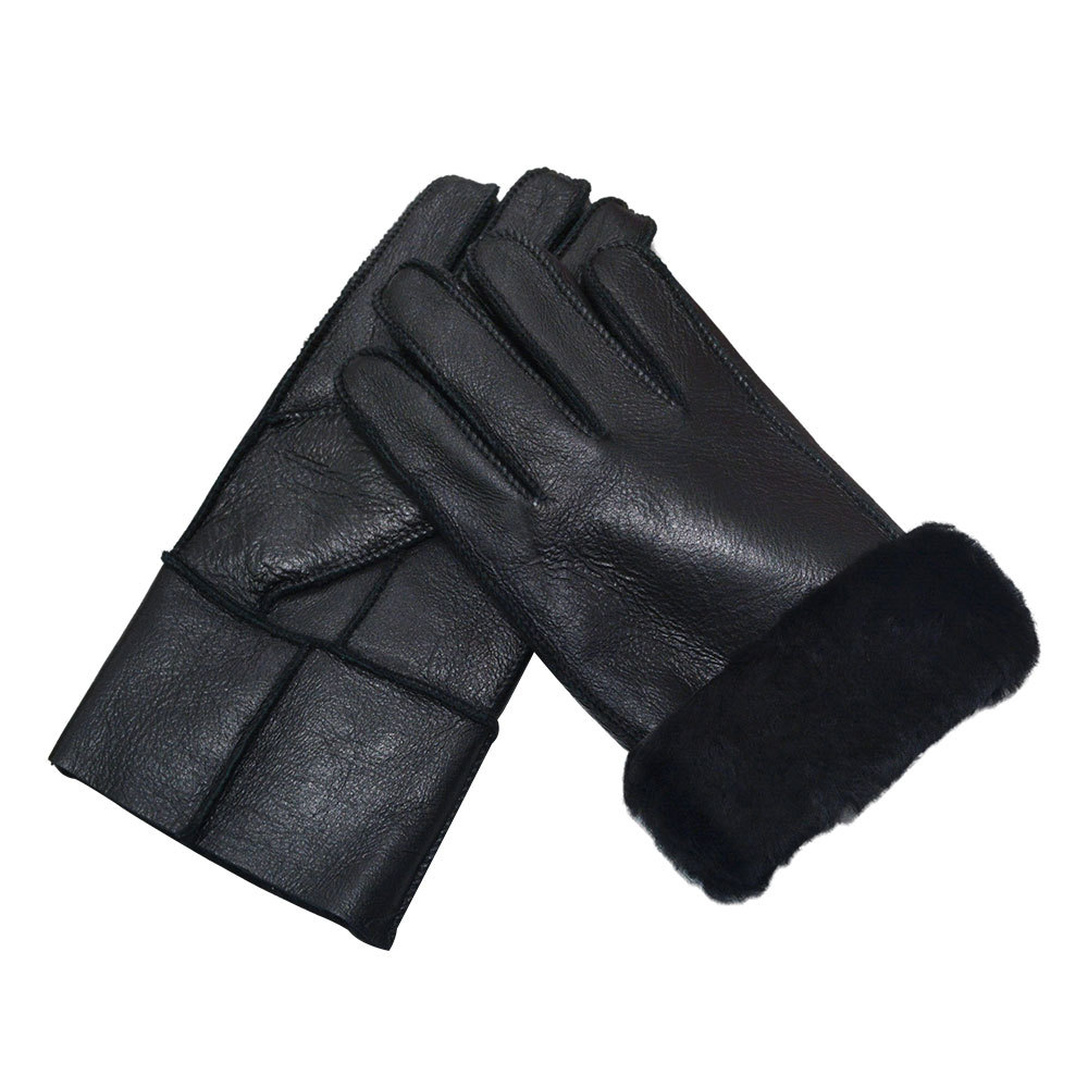 Black fur integrated leather