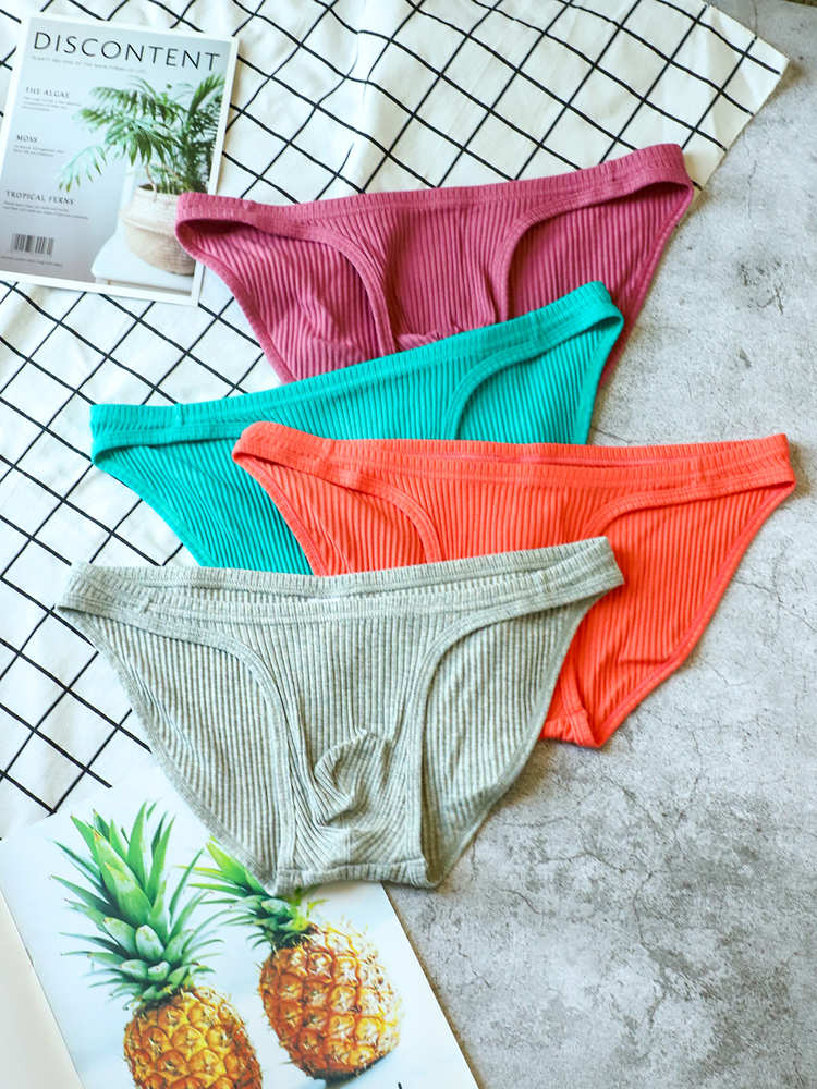 Men's Pure Cotton Breathable Elastic Low Waisted Briefs