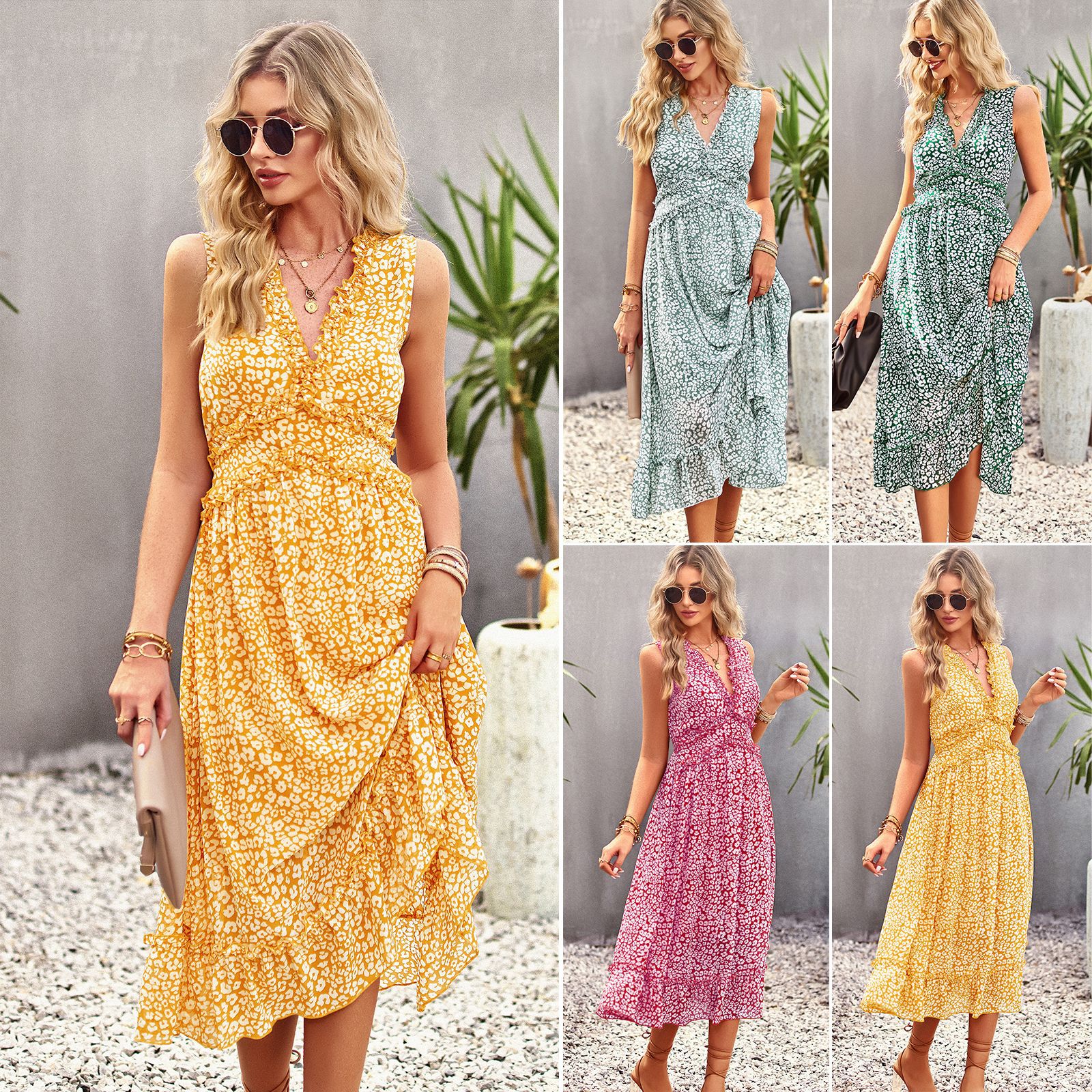 Spring And Summer Women's Clothing Leisure Vacation Vest Dress