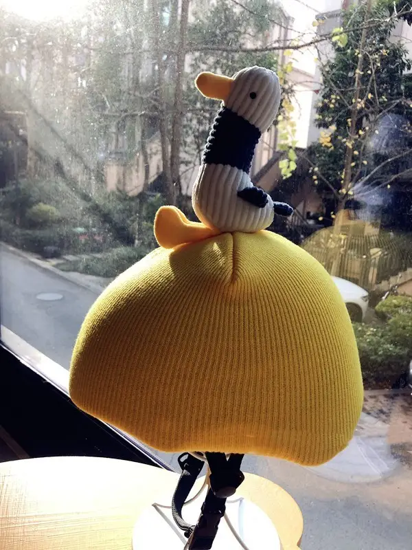 Helmet Snow Helmet Decoration Refueling Duck Little Yellow Duck Cute Cartoon Female