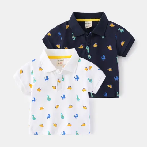 Children's Lapel Shirt with Short Sleeves