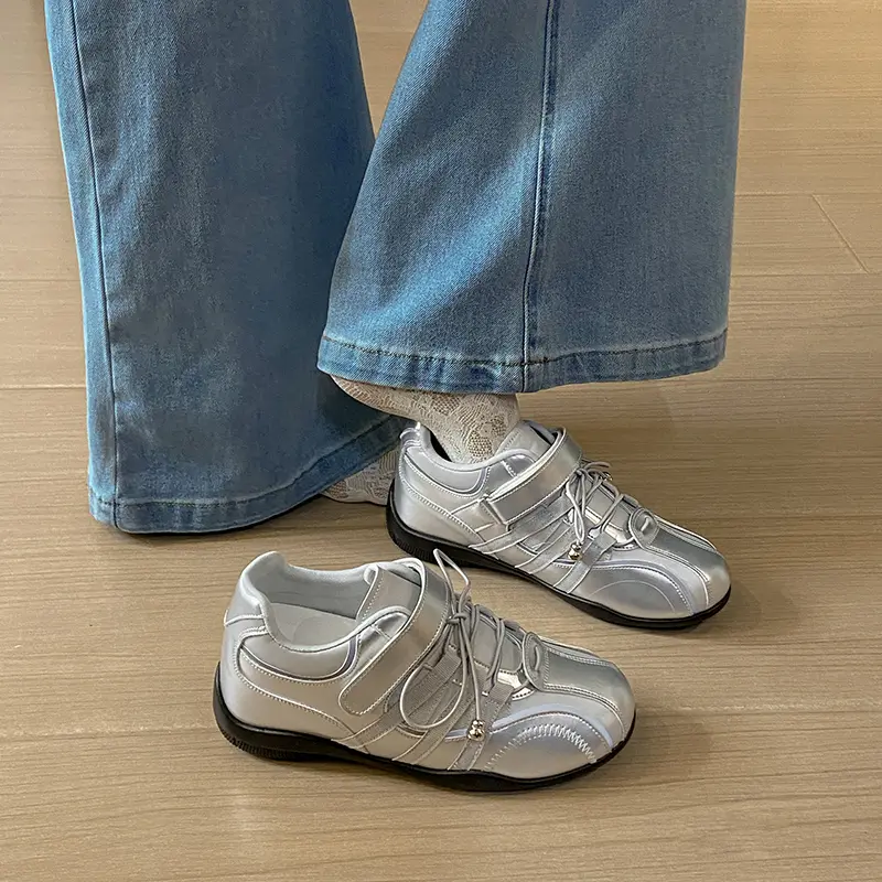 Women Invisible Wedge Trainer Shoes, 2026 New Summer Faux Leather Lightweight Ballet Style Low Top Casual Sneakers
