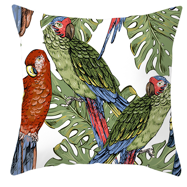 Title 24, Housse de coussin perroquet oiseau plantes trop...