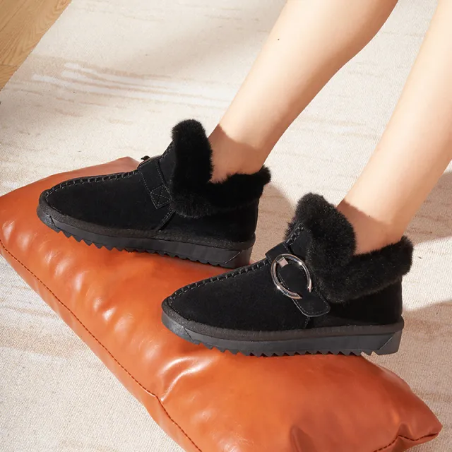 Fluffy Warm Snow Boots For Schoolgirl Bean Shoes Black - Shop at LoveMi