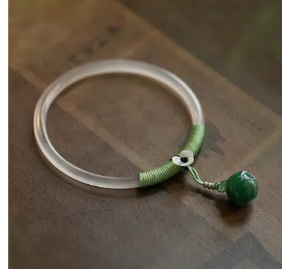 Natural White Agate Fine Ice Powder Chalcedony Bracelet