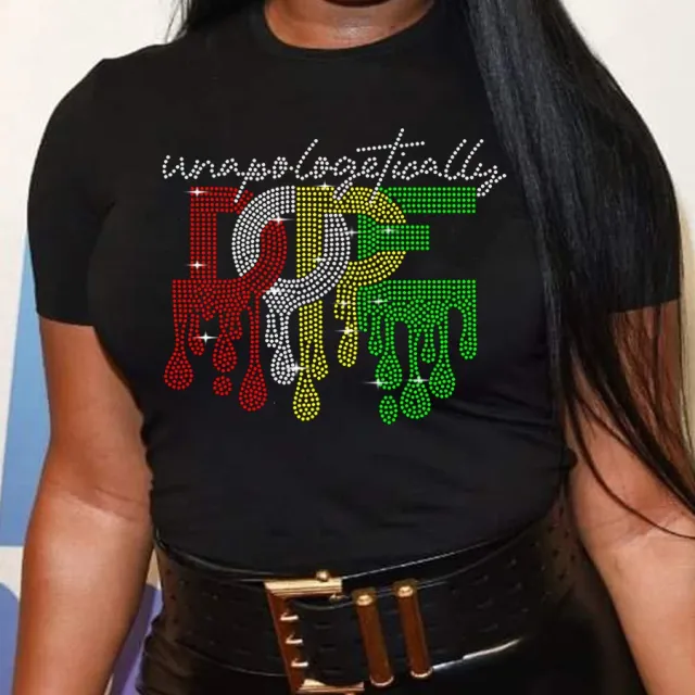 Hot Diamond Round Neck T shirt Black - Shop at LoveMi