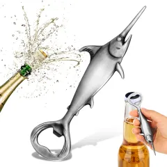 Creative Swordfish Handle Metal Beer Bottle Openers Kitchen Bar Accessories Tools Beer Gifts Beer Openors Kitchen Gadgets - Dark Silver Kpq4202 - View 1
