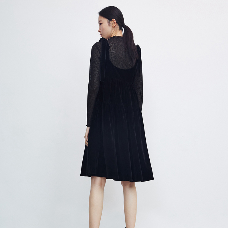 Sweet Cool Dark Velvet Halter Treasure Dress