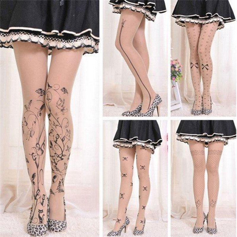 Title 1, Velvet cartoon fake tattoo printed stockings