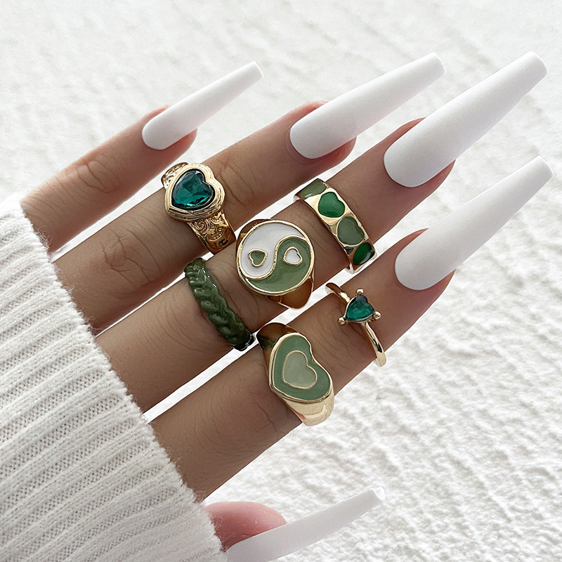 Sweet Tai  Love Oil Dripping Ring Set