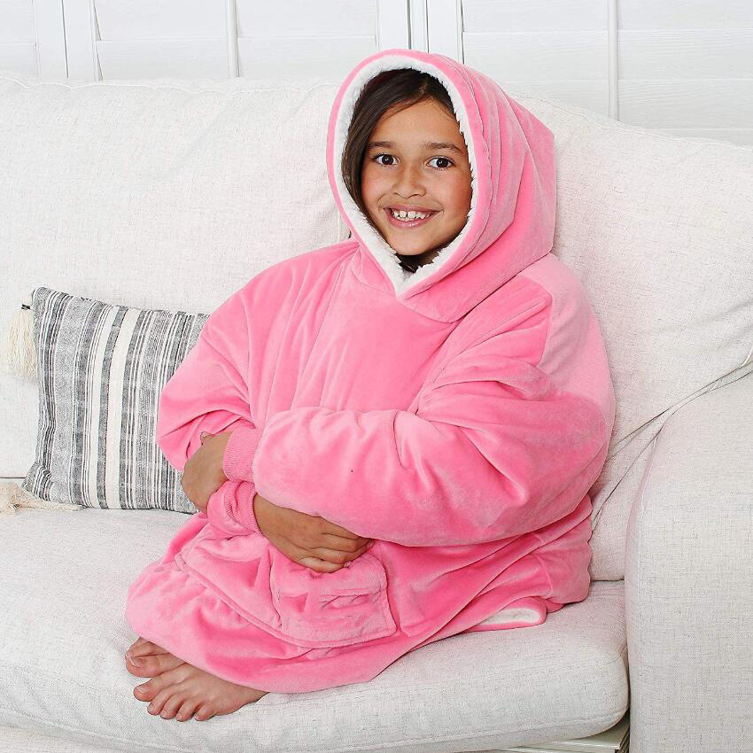 Lazy Pullover Children's Hooded TV Blanket Outdoor Cold-proof Warm Cotton Coat