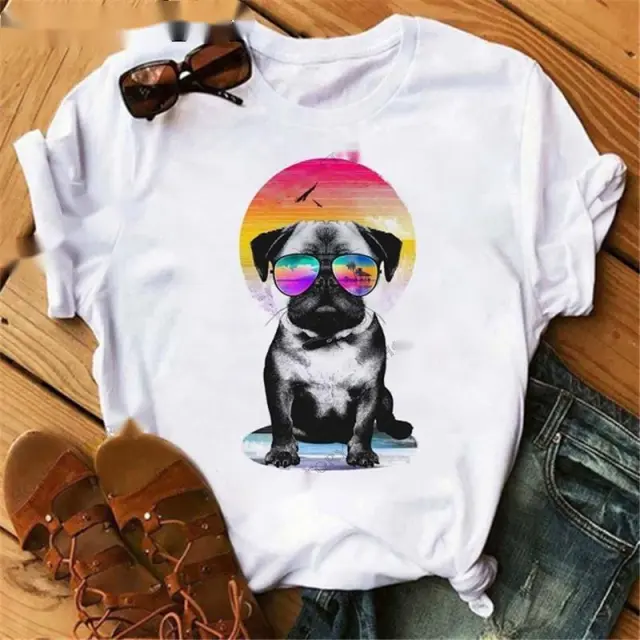 French Card Printing Short sleeved T shirt Picture8 M - Shop at LoveMi