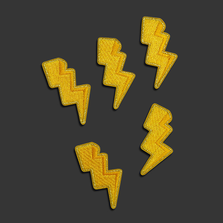 Iron Golden Edge Lightning Embroidery Patch — image 1