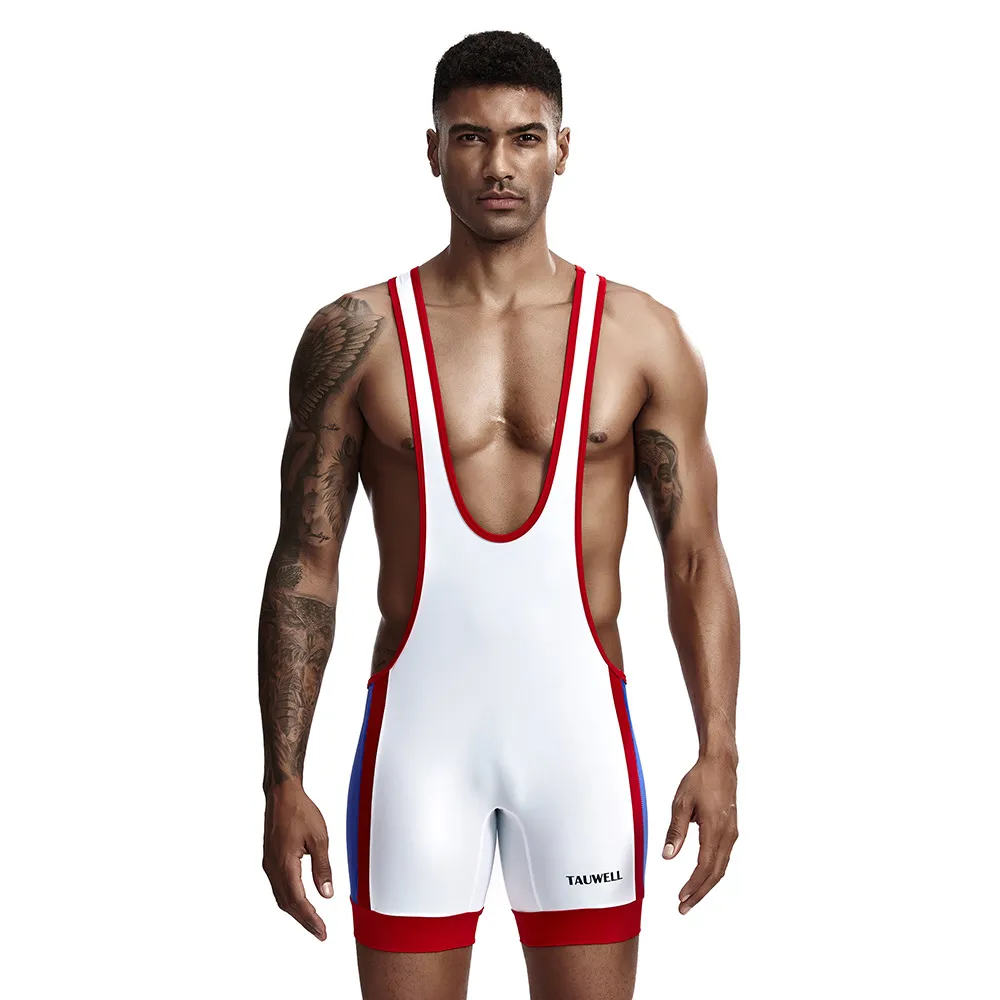 Personality Trendy Sports And Leisure One-piece Vest Suit Men's Fashion Sexy Stretch One-piece Swimsuit - White