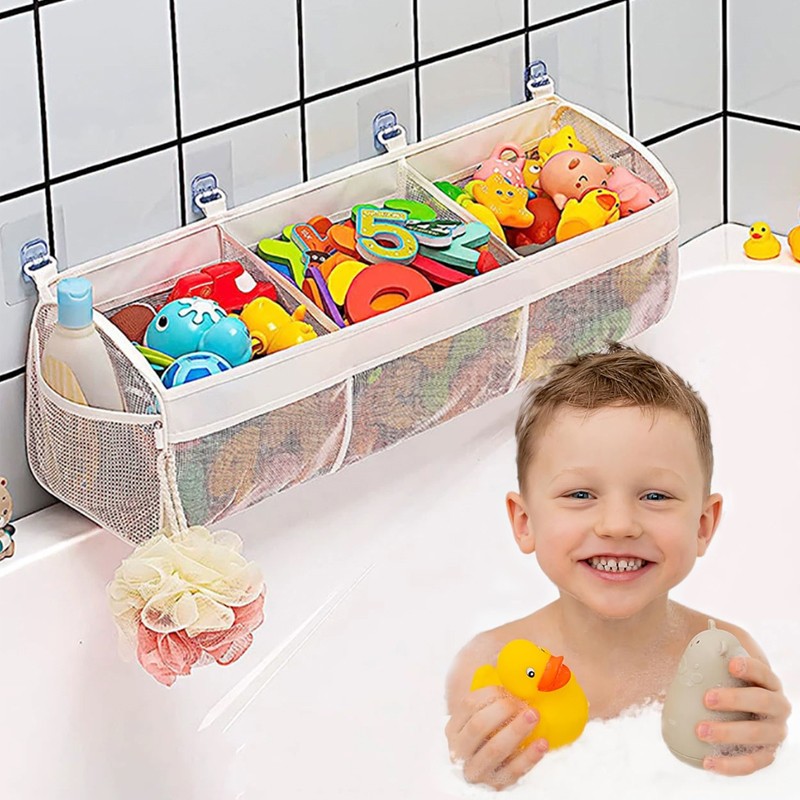 Bathroom Kids Bath Toy Tidy Organiser Mesh Hanging Storage Bag Holder Net