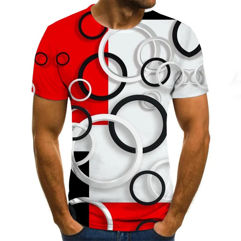 Digital Printing Fashion Casual Short-sleeved Round Neck T-shirt
