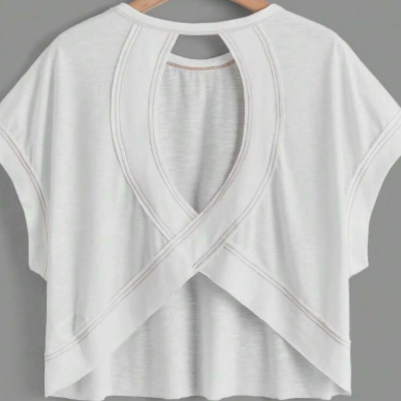 Unity Cut Out Back Batwing Sleeve Tee