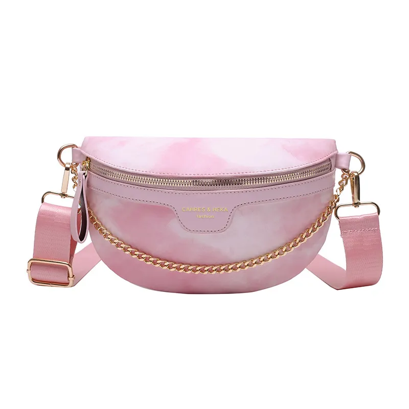 Fashion Trend Cross Body Cloud Flower Chain Handbag - Pink