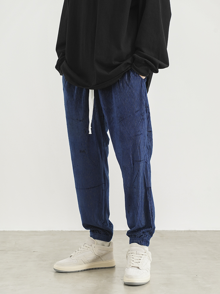 Title 6, Retro Ice Velvet Loose-fitting Sweatpants Men E...