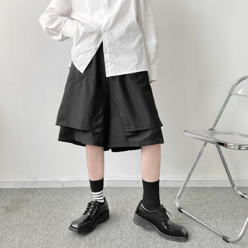 Personalized Men's Asymmetrical Loose Five-point Pants