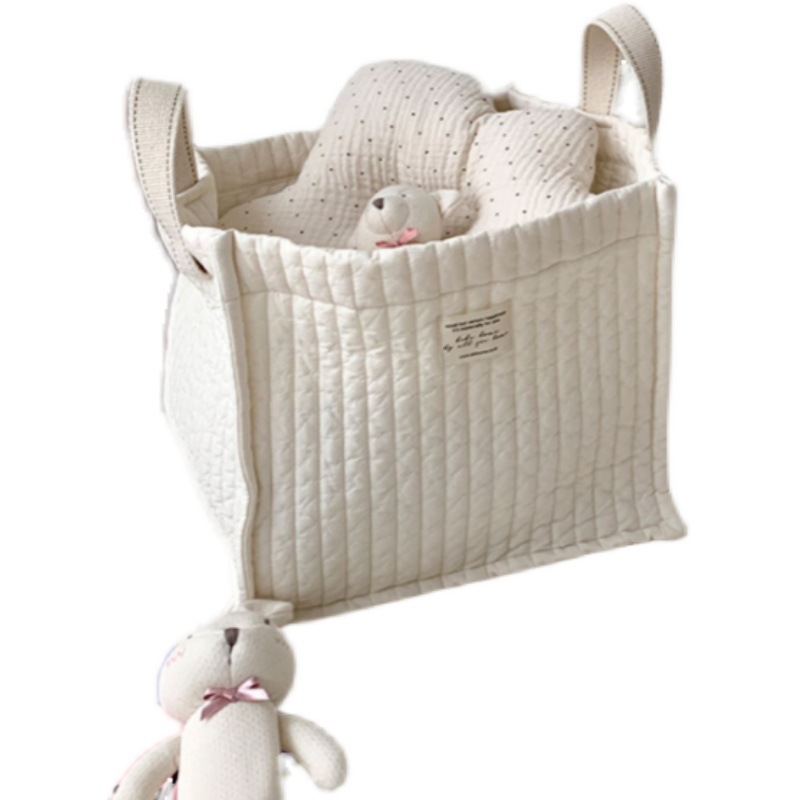 Quilted Embroidery Handbag Baby Bed Storage Bag — foto 2