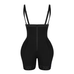 Women's Breasted Jumpsuit Corset Hip Pad - Black - View 1
