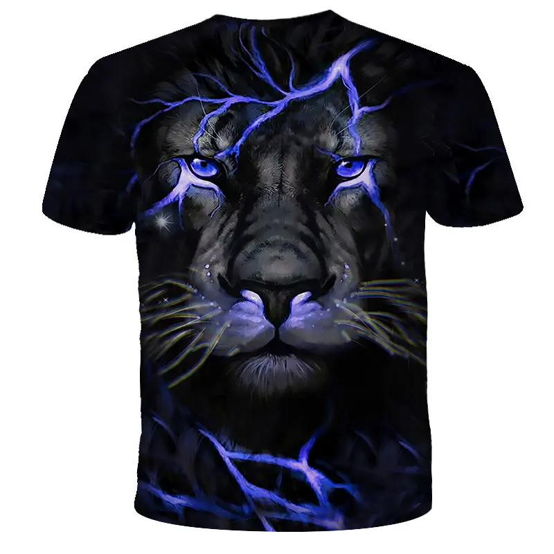 3D Printed Lion Men And Women Short Sleeve