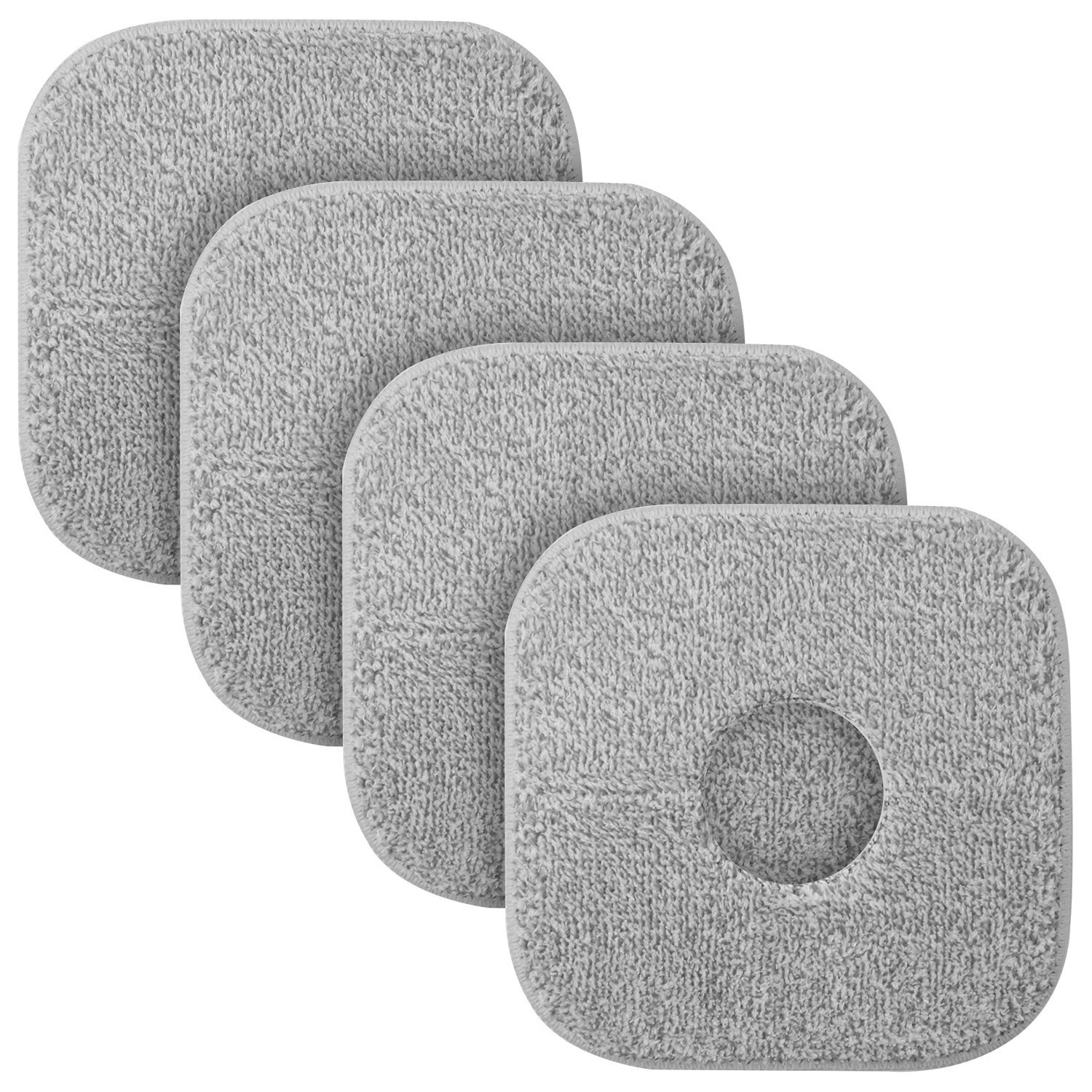 4Pcs Square Microfiber Mop Pads For Home Cleaning Reusable Machine Washable Flat Mop Replacements For Wet And Dry Floor Cleaning