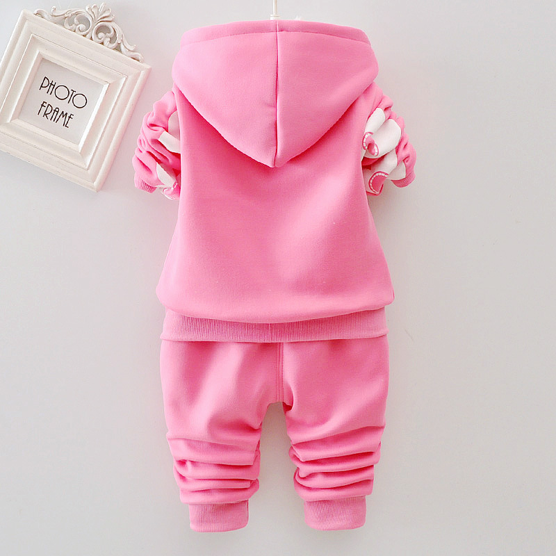 Girls' Two Piece Velvet Flower Outerwear Suit