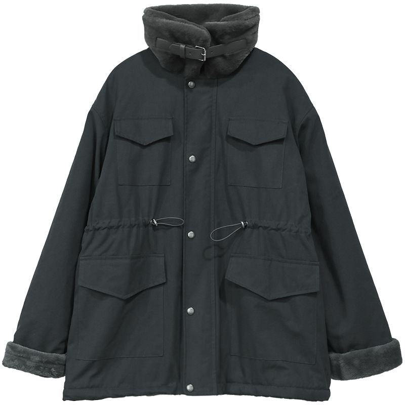 Women's Workwear Style Mink Coat Stand Collar