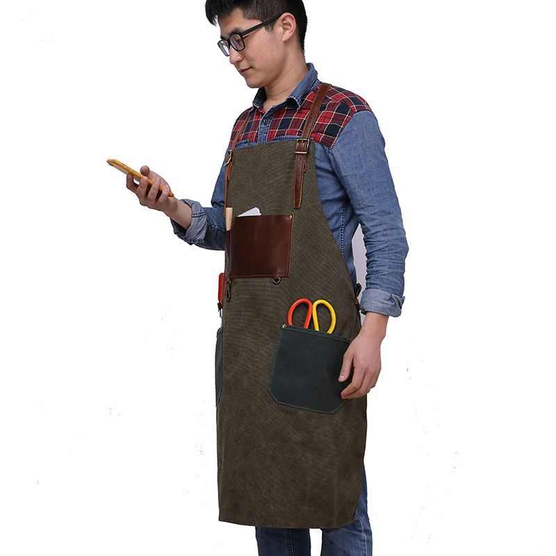 Craftsman Apron Designer Coffee Shop Canvas Apron Work Apron Bag
