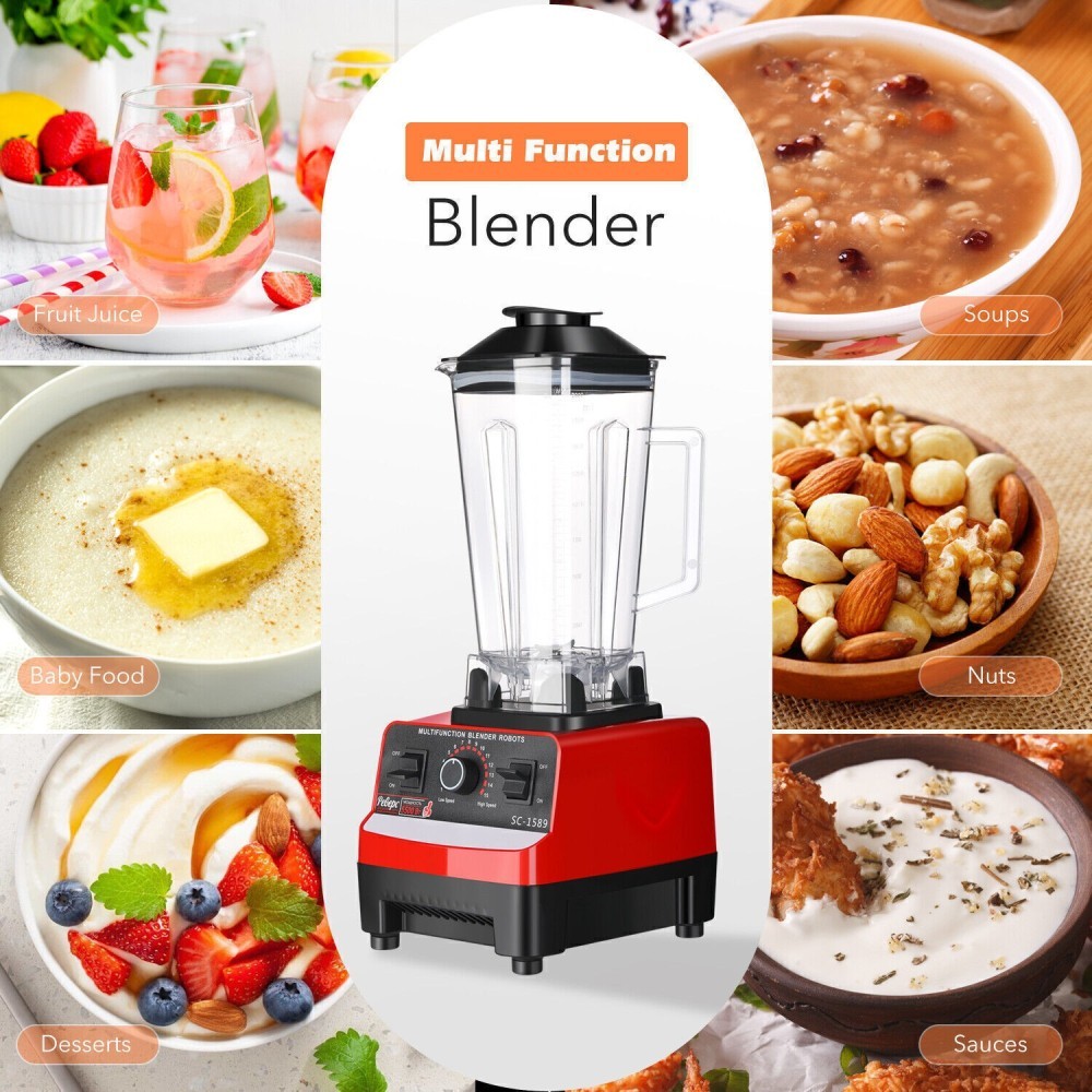 Commercial Blender 2xCups Food Processor Mixer Smoothie Juicer Ice Crusher Home 5