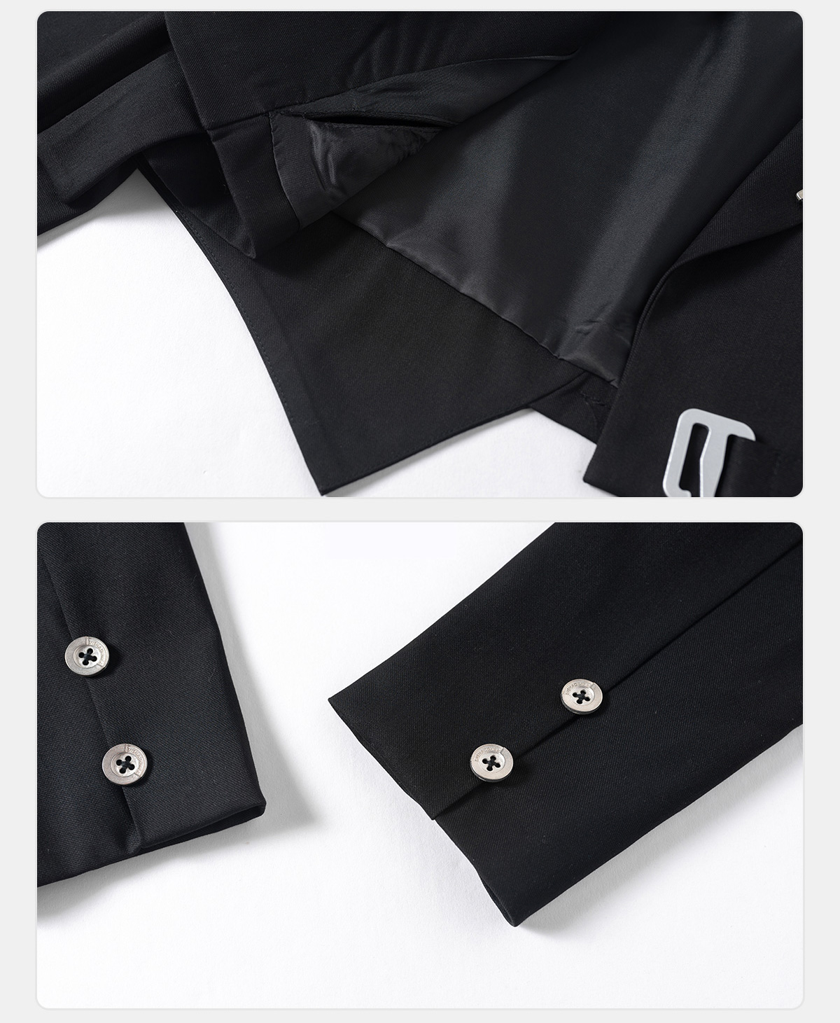 Short Cropped Navel Blazer Black Autumn