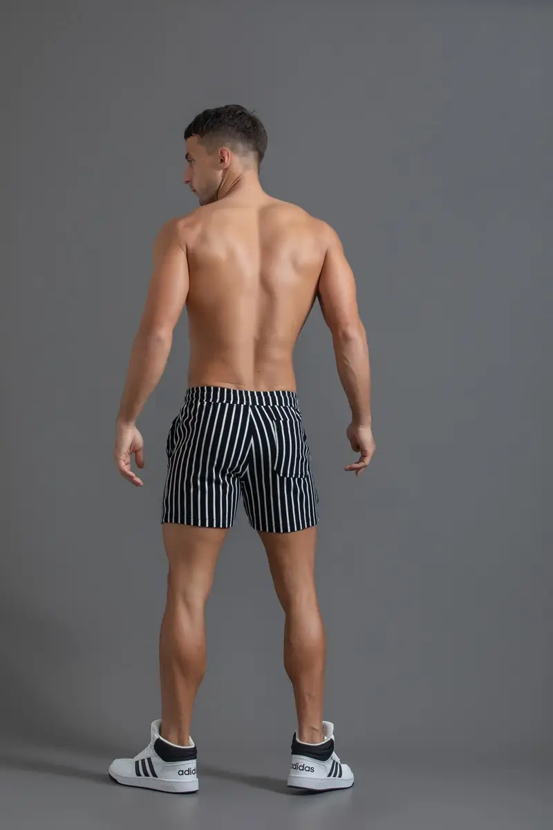 New Pure Cotton Sports Shorts Vertical Stripes