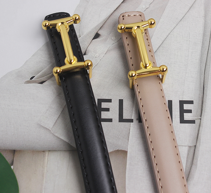 Simple Style I-shaped Button Press Line Cowhide Ladies 9a5f757e 3165 4c2c 9f6b Fa7e3052a2b5